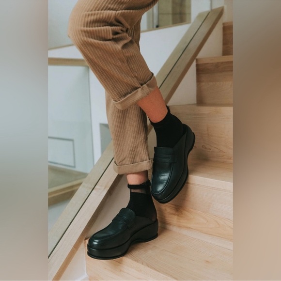 NWOB Free People Winston Black Leather
Platform Loafers Mules size 36 US 6 - Picture 2 of 15